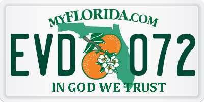 FL license plate EVDO72