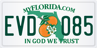 FL license plate EVDO85