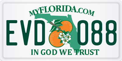 FL license plate EVDO88