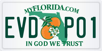 FL license plate EVDP01