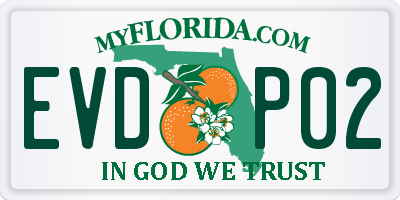 FL license plate EVDP02