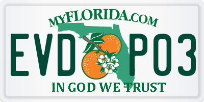 FL license plate EVDP03