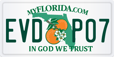 FL license plate EVDP07