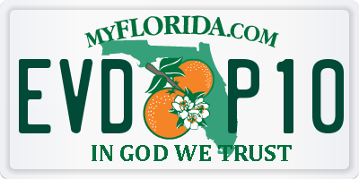 FL license plate EVDP10