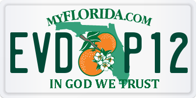FL license plate EVDP12