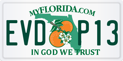 FL license plate EVDP13