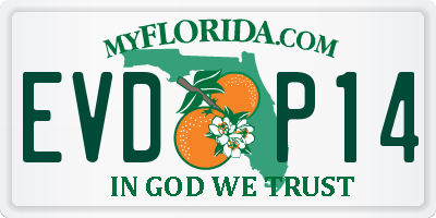 FL license plate EVDP14