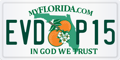 FL license plate EVDP15