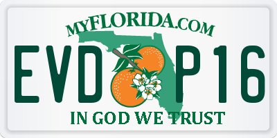 FL license plate EVDP16
