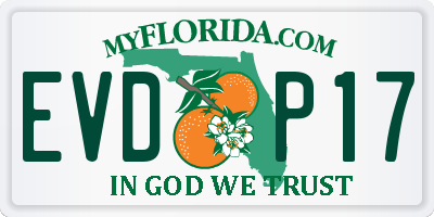 FL license plate EVDP17