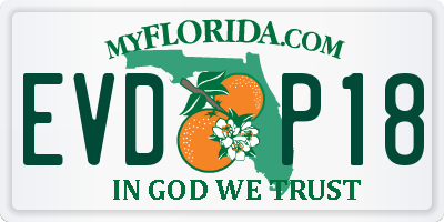 FL license plate EVDP18