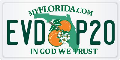 FL license plate EVDP20