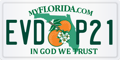 FL license plate EVDP21