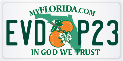 FL license plate EVDP23