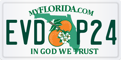 FL license plate EVDP24