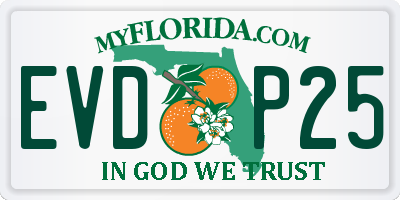 FL license plate EVDP25