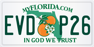 FL license plate EVDP26