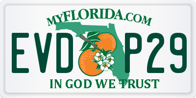 FL license plate EVDP29