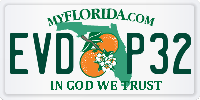 FL license plate EVDP32