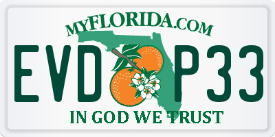 FL license plate EVDP33