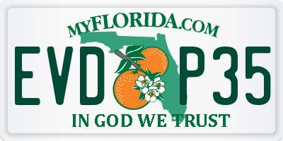 FL license plate EVDP35