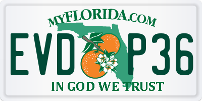 FL license plate EVDP36