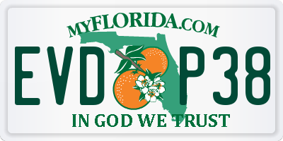 FL license plate EVDP38