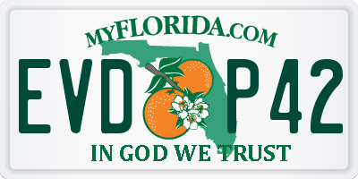 FL license plate EVDP42