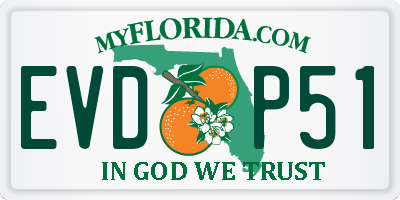 FL license plate EVDP51