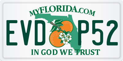 FL license plate EVDP52