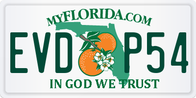 FL license plate EVDP54