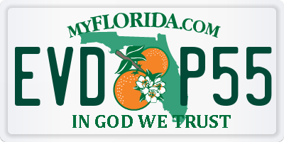 FL license plate EVDP55