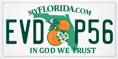 FL license plate EVDP56