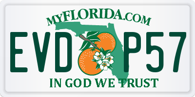FL license plate EVDP57