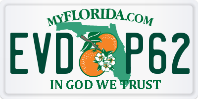 FL license plate EVDP62