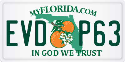 FL license plate EVDP63