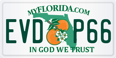 FL license plate EVDP66