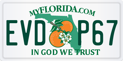 FL license plate EVDP67