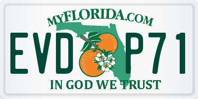 FL license plate EVDP71
