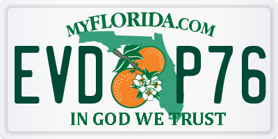 FL license plate EVDP76