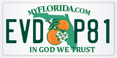 FL license plate EVDP81