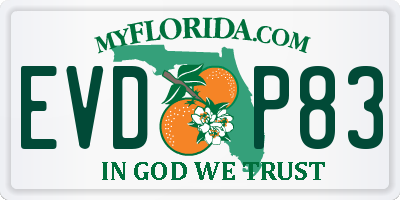 FL license plate EVDP83