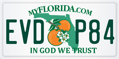 FL license plate EVDP84