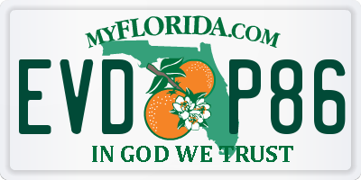 FL license plate EVDP86