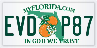 FL license plate EVDP87