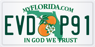 FL license plate EVDP91