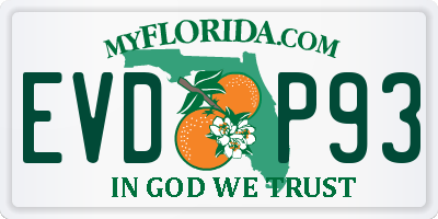 FL license plate EVDP93