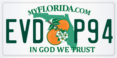 FL license plate EVDP94