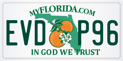 FL license plate EVDP96