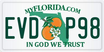 FL license plate EVDP98
